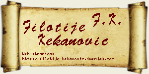 Filotije Kekanović vizit kartica
